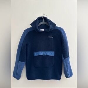 Columbia Kids Pullover Hoodie Cozy Fleece Light Weight Boys Size M 10/12 Blue